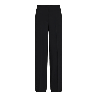 Zwarte broek met rechte pijpen en voorplooi MOS Mosh , Black , Dames