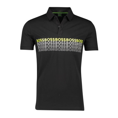 Zwarte polo met lange mouwen Hugo Boss , Black , Heren