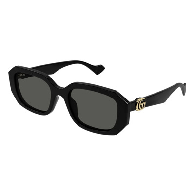 Zwarte/Grijze Zonnebril Gucci , Black , Dames