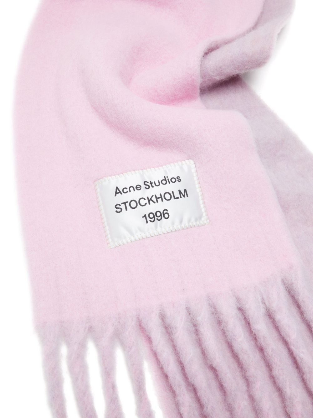 Acne Studios Sjaal met franjes met logo-label - Roze