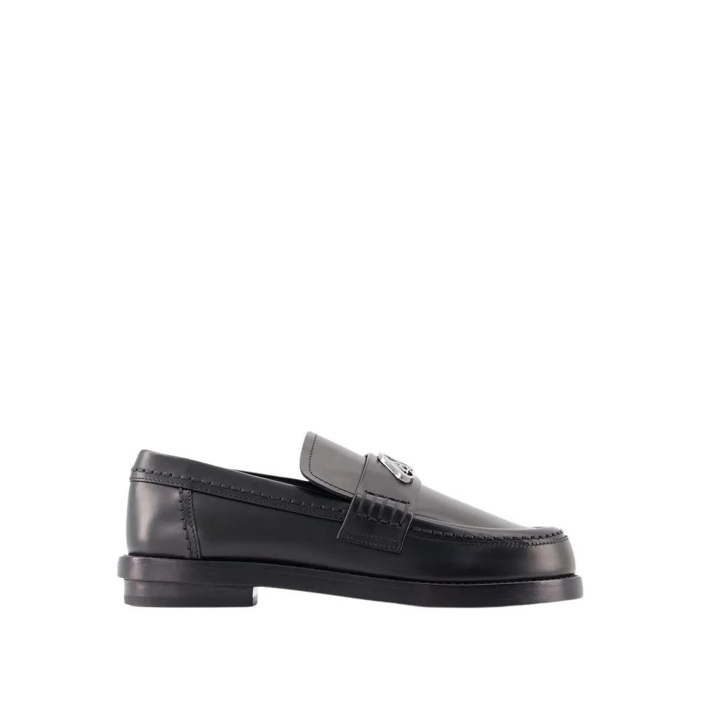 Alexander McQueen Loafers - Seal Loafers - Leather - Black/Argenté in zwart