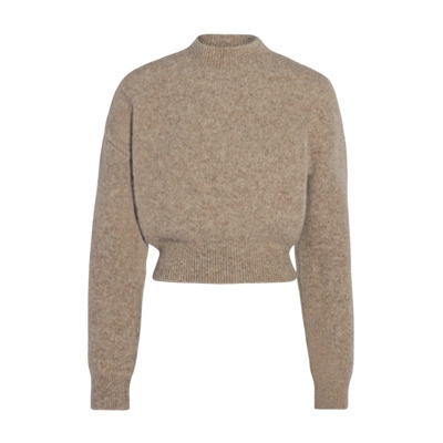 Alpaca Gebreide Trui Jacquemus , Beige , Dames