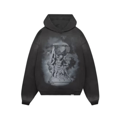 Atlas Print Hoodie, Grijs Represent , Gray , Heren