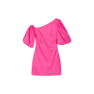 Ballonmouw Linnen Jurk Alix The Label , Pink , Dames