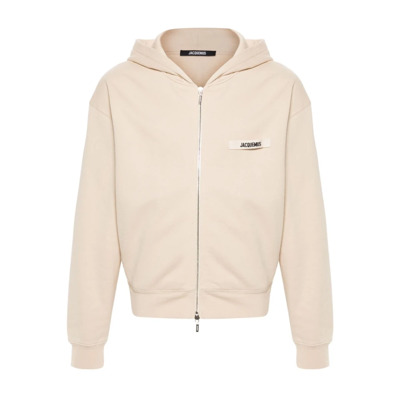 Beige Hoodie met Logo Jacquemus , Beige , Heren