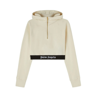 Beige Katoenen Hoodie Palm Angels , Beige , Dames