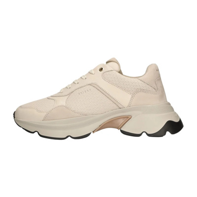 Beige Leren Lage Sneakers Nubikk , Beige , Dames