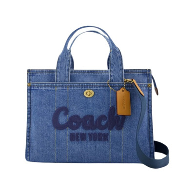 Blauwe Canvas Tote Shopper Tas Coach , Blue , Dames