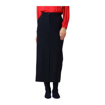 Blauwe Viscose Blend Midi Rok Summum Woman , Blue , Dames