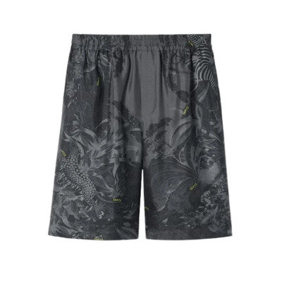 Bloemen en Fauna Print Zijden Shorts Gucci , Gray , Heren