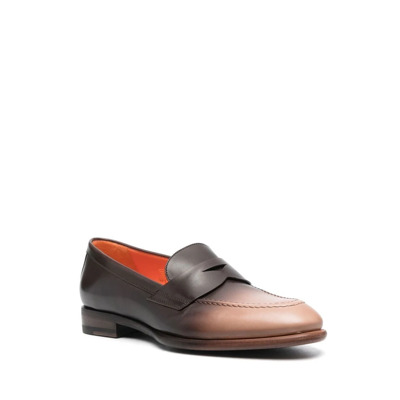 Bruine Suède Loafers Santoni , Brown , Dames