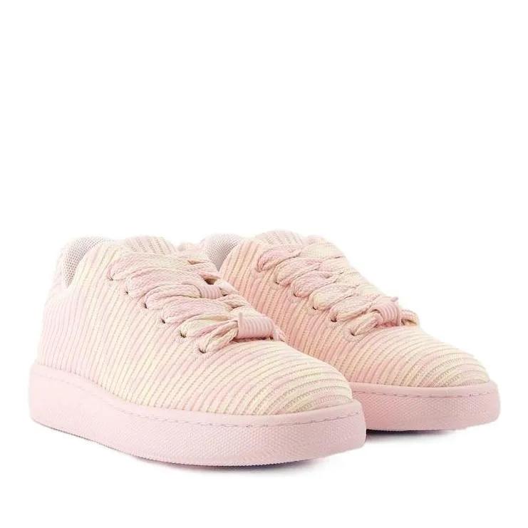 Burberry Low-Top Sneakers - Lf Box Knit Sneakers - Synthetic - Pink in beige