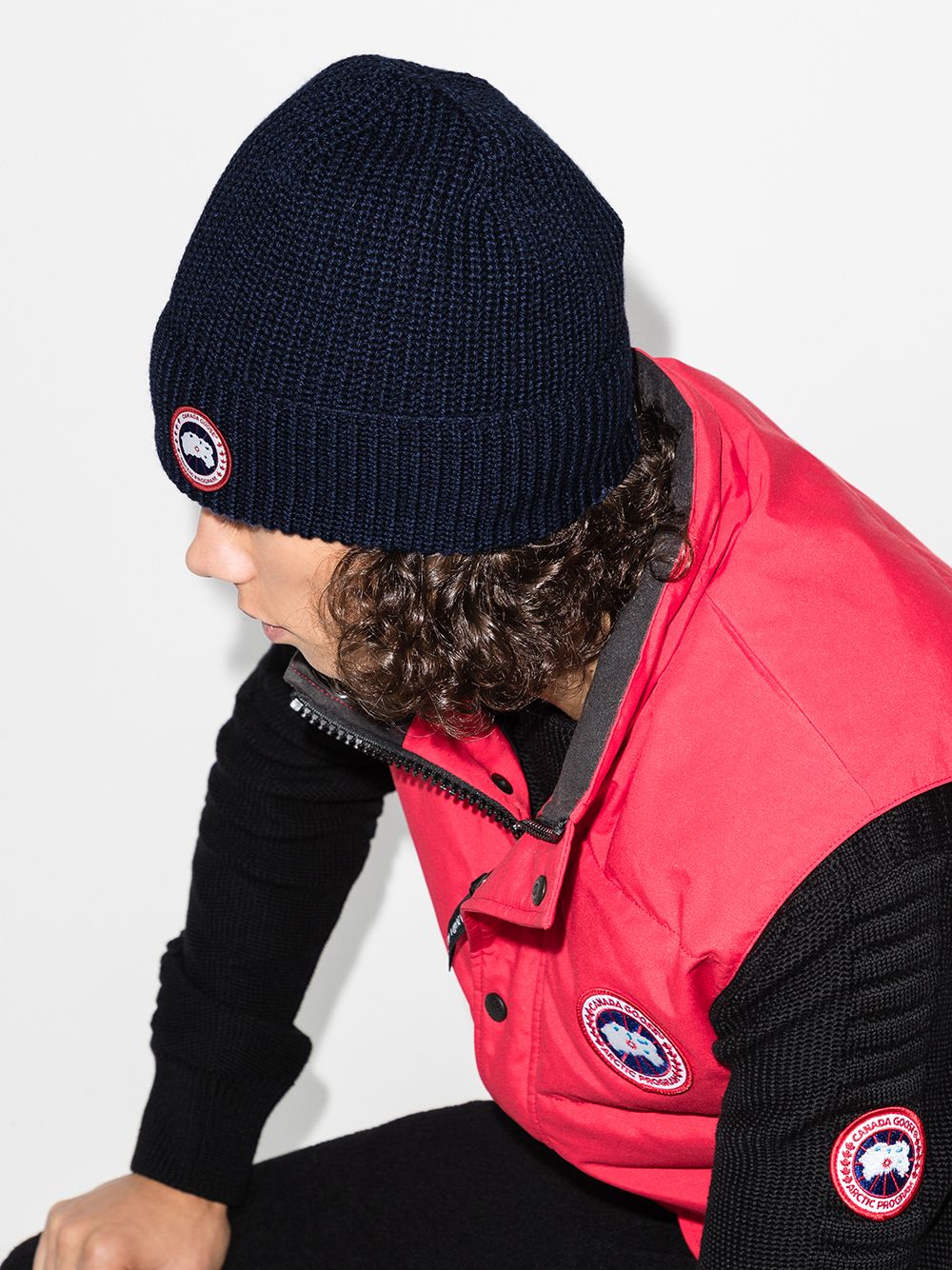 Canada Goose Ribgebreide muts - Blauw