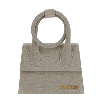 Canvas Mini Strik Tas Jacquemus , Beige , Dames