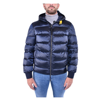 Capuchon Nylon-Polyester Puffer Jas Parajumpers , Blue , Heren