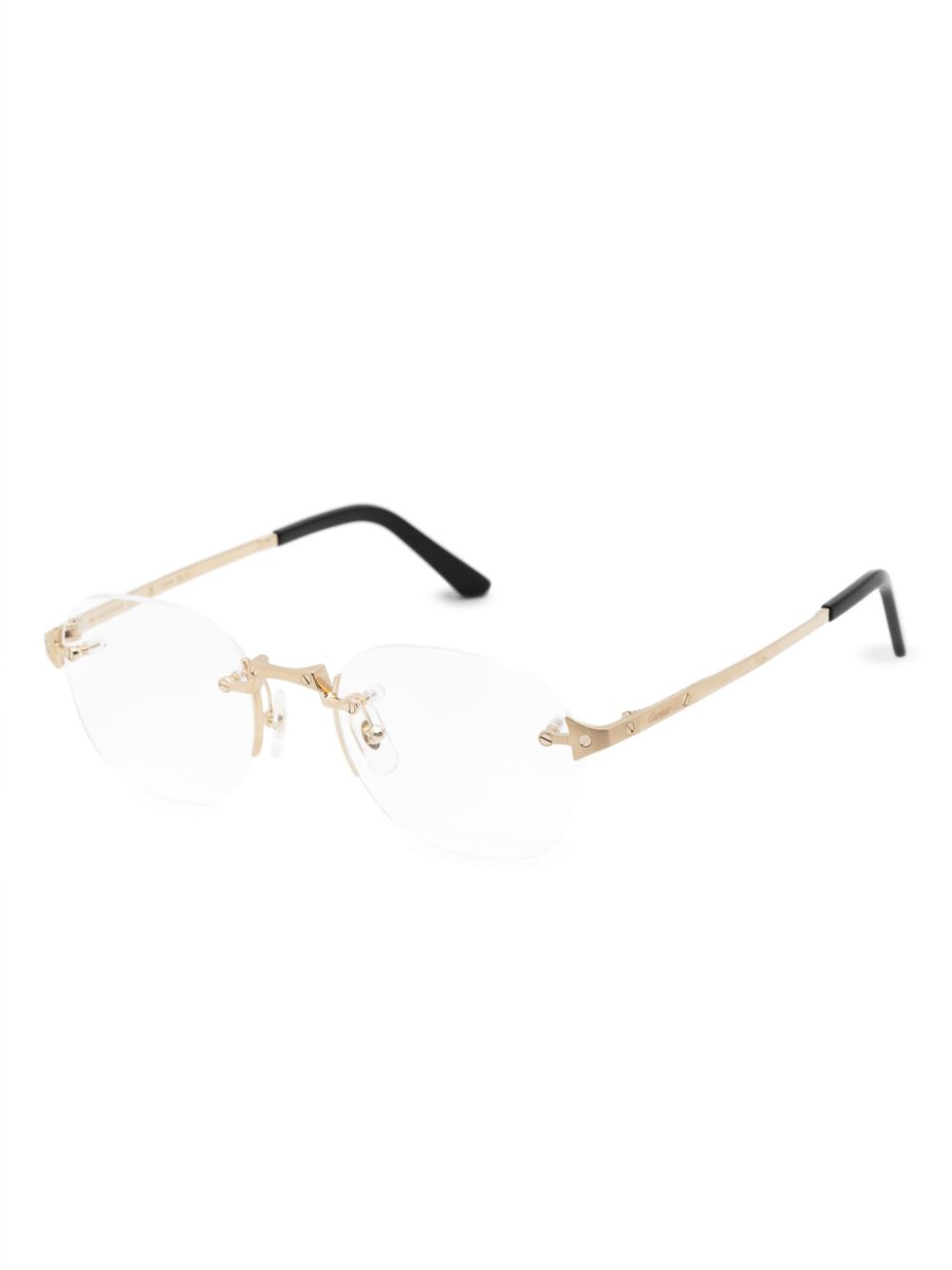 Cartier Eyewear Santos bril met wayfarer montuur - Goud