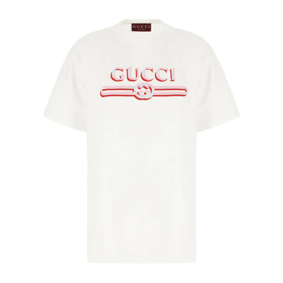 Casual Katoenen T-Shirt voor Mannen Gucci , White , Dames