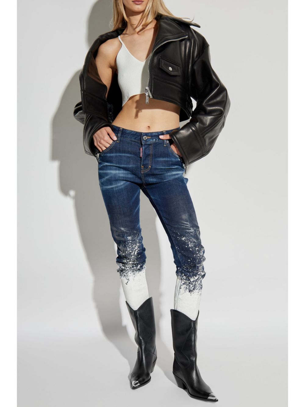 DSQUARED2 Jeans met verfspatten - Blauw