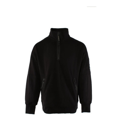 Diagonal Raised Fleece Sweater C.p. Company , Black , Heren