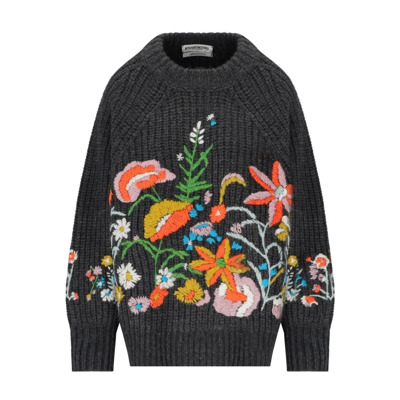 Donkergrijze Bloemrijke Crewneck Jumper Essentiel Antwerp , Multicolor , Dames