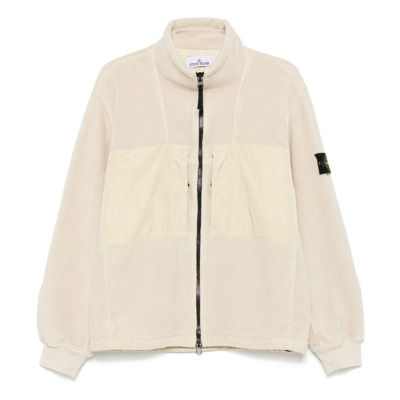 Ecru Polarjas met Compass Badge Stone Island , Beige , Heren