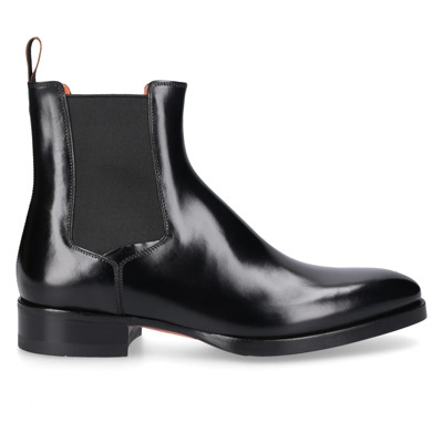 Elegante Budapest-geïnspireerde Chelsea Boots Santoni , Black , Heren