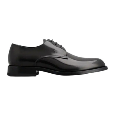 Elegante leren platte schoenen voor heren Tod's , Black , Heren