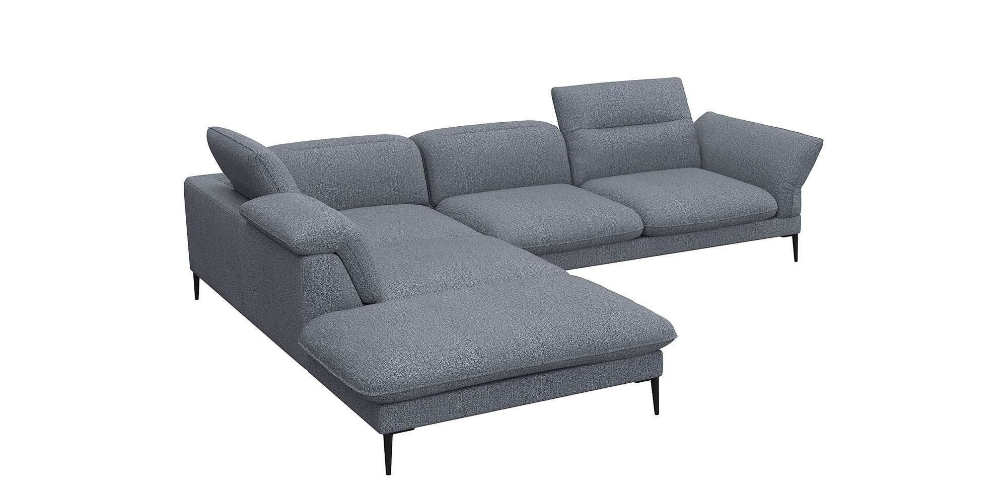 FLEXLUX Hoekbank Salino, functie-sofa met ottomane, relaxsofa, hoekbank Bank met arm- en hoofdeinde verstellingen, koudschuim & staalgolven