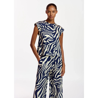 Feebee Zebra Print Top Essentiel Antwerp , Multicolor , Dames