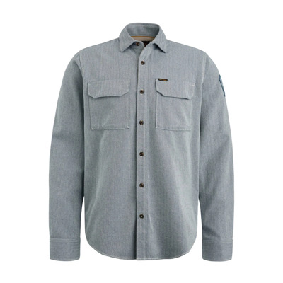 Flanel Herringbo Lange Mouw Shirt PME Legend , Blue , Heren