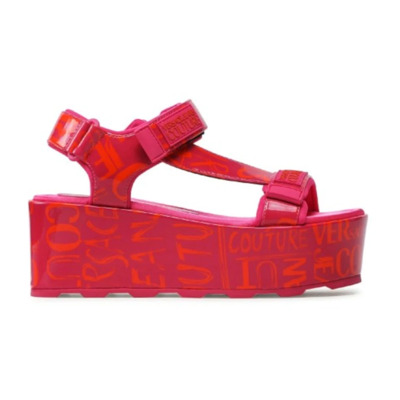 Fuchsia Logo Couture Sandalen - Maat 40 Versace Jeans Couture , Pink , Dames