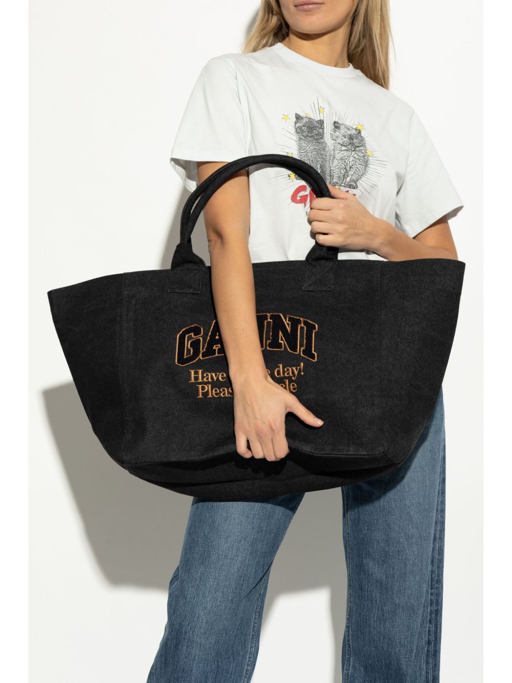 GANNI Easy Shopper tas - Zwart