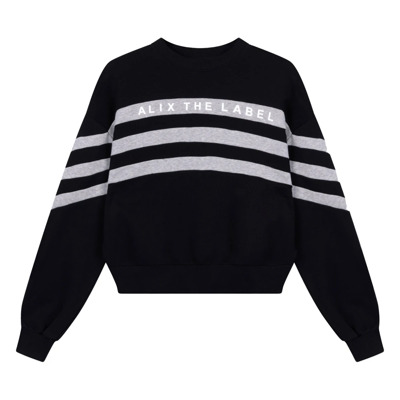 Gebreide Crop Sweater Alix The Label , Black , Dames