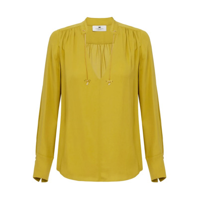 Georgette Charm Blouse Elisabetta Franchi , Green , Dames