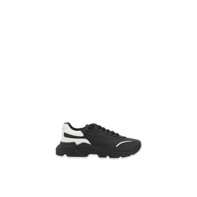 Geperforeerde leren sneakers met gestructureerde zool Dolce & Gabbana , Black , Heren