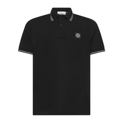 Gestreept Polo Zwart T-shirt Stone Island , Black , Heren