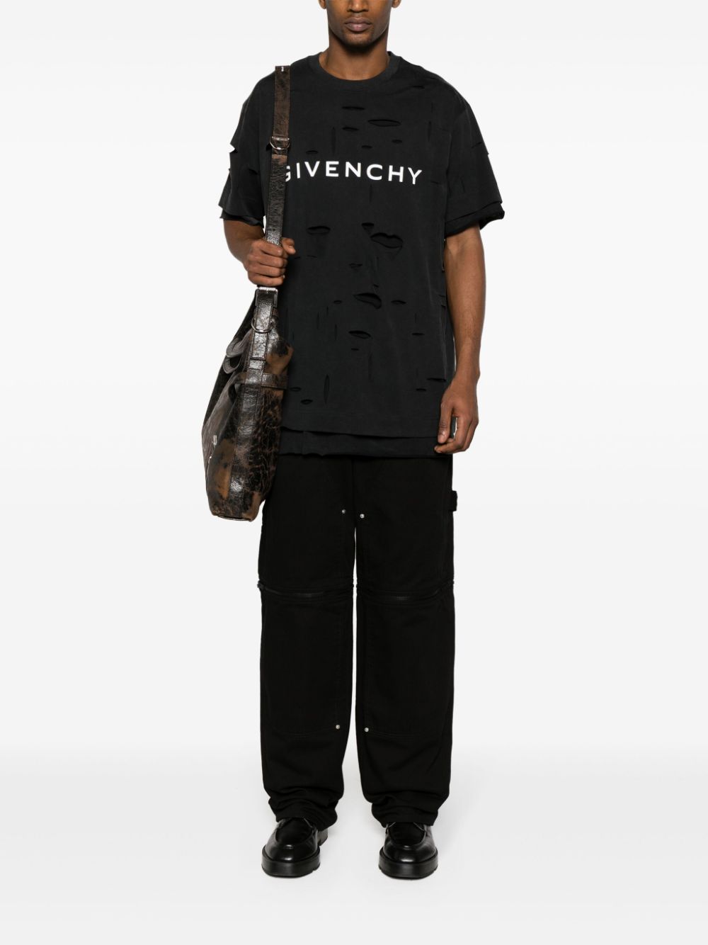 Givenchy T-shirt met logoprint - Zwart