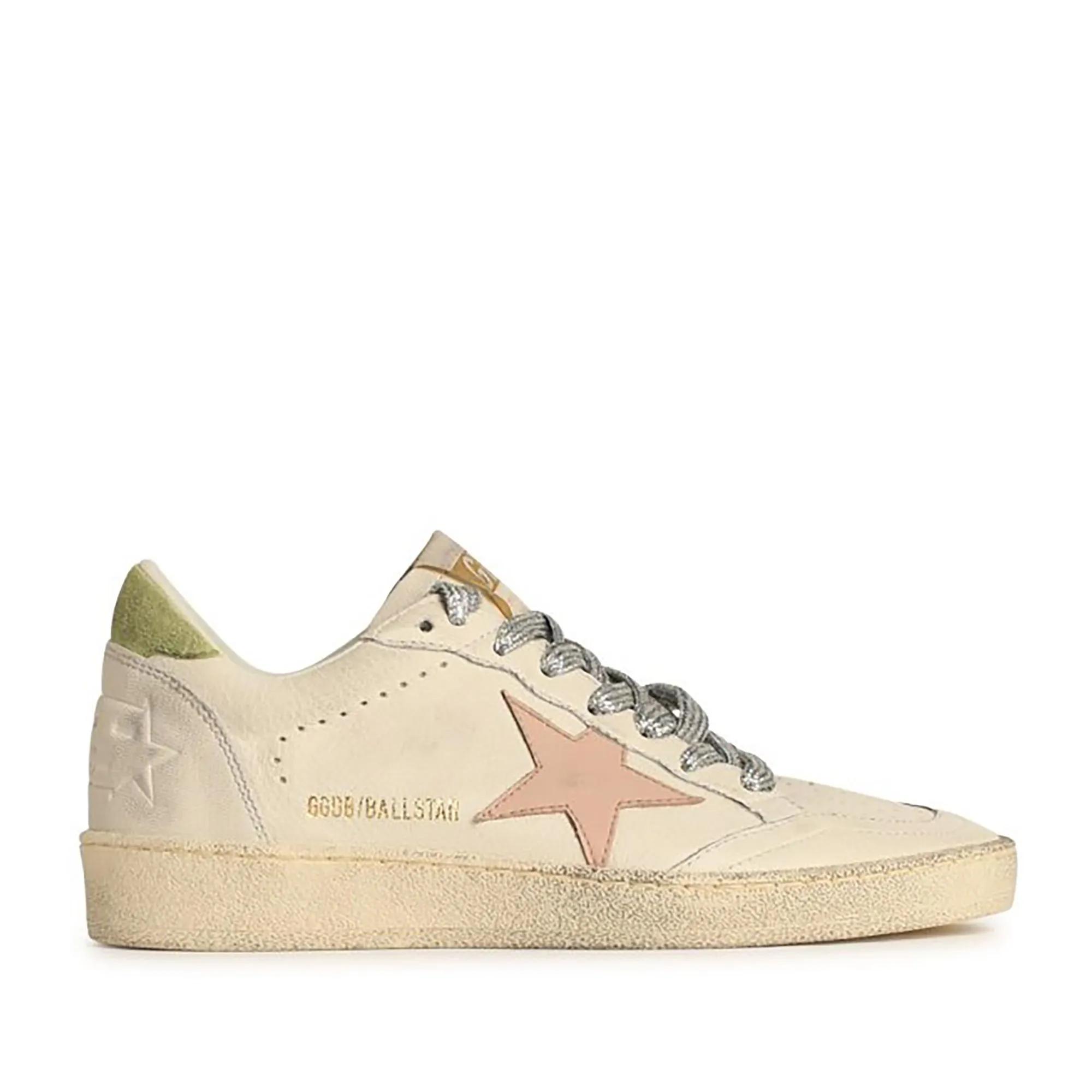 Golden Goose Low-Top Sneakers - 'Ball Star' Leather Sneakers in beige