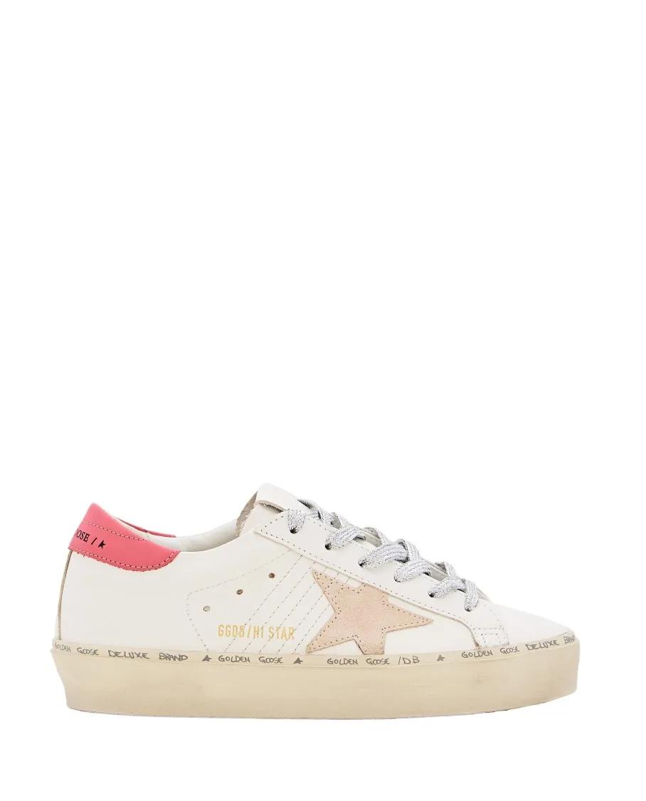 Golden Goose Low-Top Sneakers - Hi Star Leather Sneakers in wit