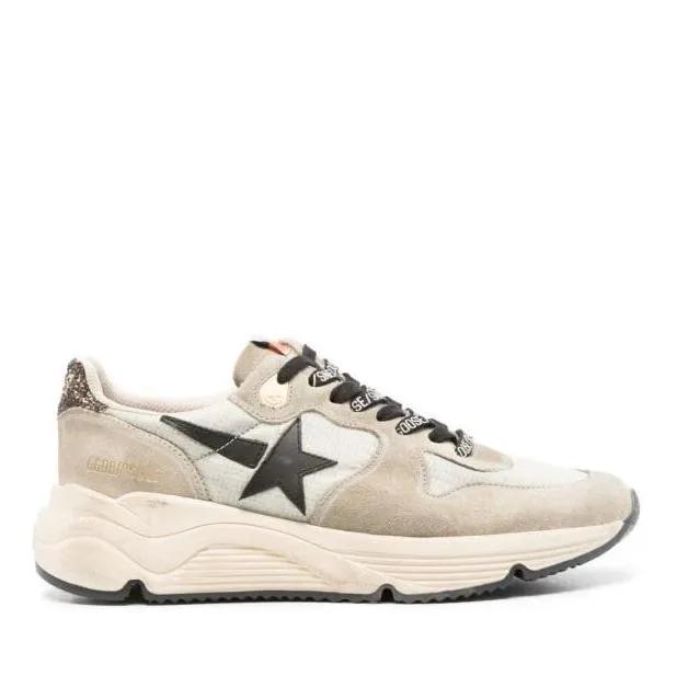 Golden Goose Low-Top Sneakers - Running Sole Lace-Up Sneakers in beige