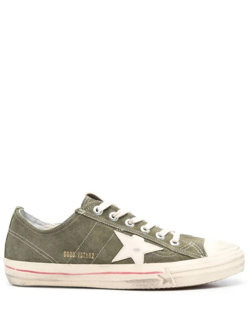 Golden Goose Low-Top Sneakers - Star-Patch Lace-Up Sneakers in groen