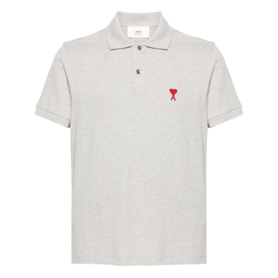 Grijze Polo Shirt met korte mouwen Ami Paris , Gray , Heren