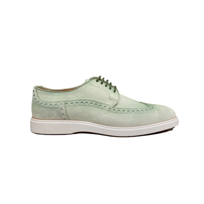 Groene Degrade Suède Oxford Schoenen Santoni , Green , Heren