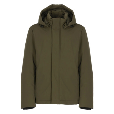 Groene Gewatteerde Jas met Capuchon Woolrich , Green , Heren