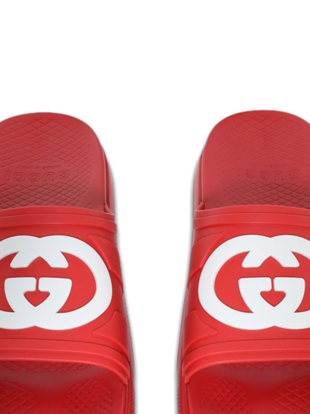 Gucci Badslippers met GG logo - Rood