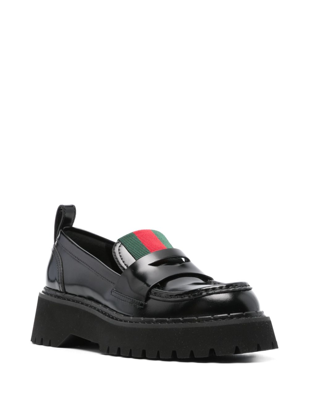 Gucci Loafers met Web-detail - Zwart