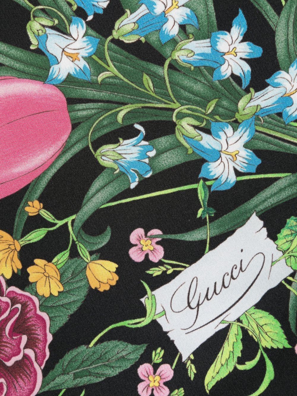 Gucci Sjaal met bloemenprint - Zwart