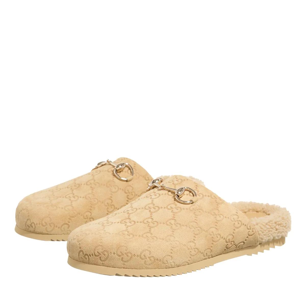 Gucci Slippers & Mules - GG Suede Mules in beige