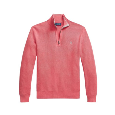 Half-Zip Sweater met Honingraatstructuur Polo Ralph Lauren , Red , Heren