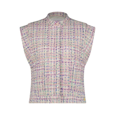 Hart-Patroon Tweed Gilet met Drukknop Sluiting Fabienne Chapot , Multicolor , Dames